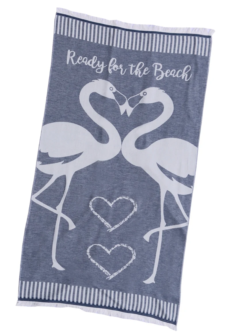 P.K. Collection Hamamtuch Pestemal Tuch 90x170 cm mit Fransen Strandtuch Flamingo