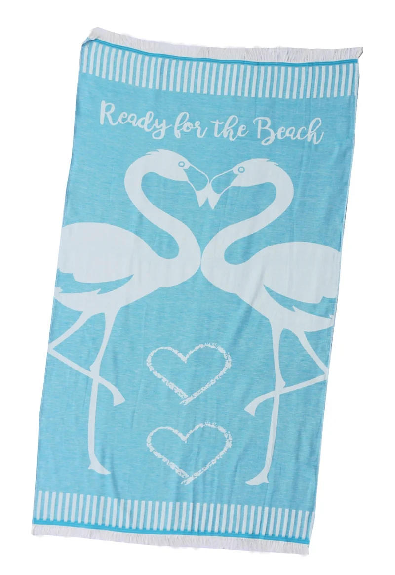 P.K. Collection Hamamtuch Pestemal Tuch 90x170 cm mit Fransen Strandtuch Flamingo