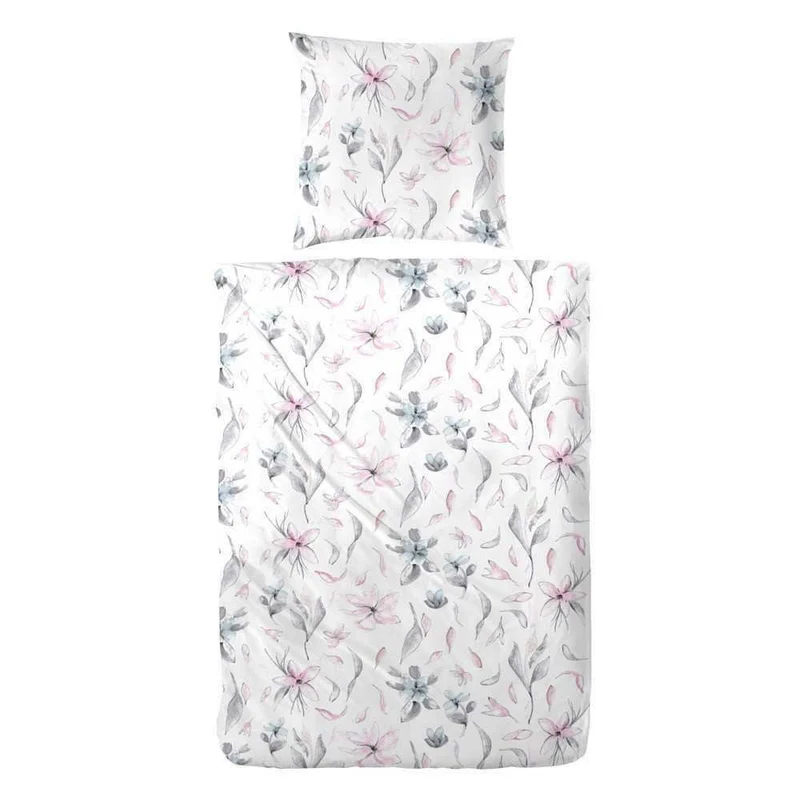 Hahn Seersucker Bettwäsche Blumenmuster Weiß