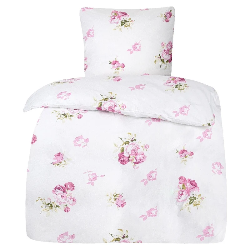 Bettwäsche Bettbezug Blumendesign 100% Baumwolle Reißverschluss Rosemarie Moon