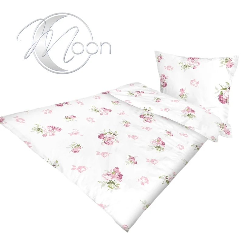 Bettwäsche Bettbezug Blumendesign 100% Baumwolle Reißverschluss Rosemarie Moon