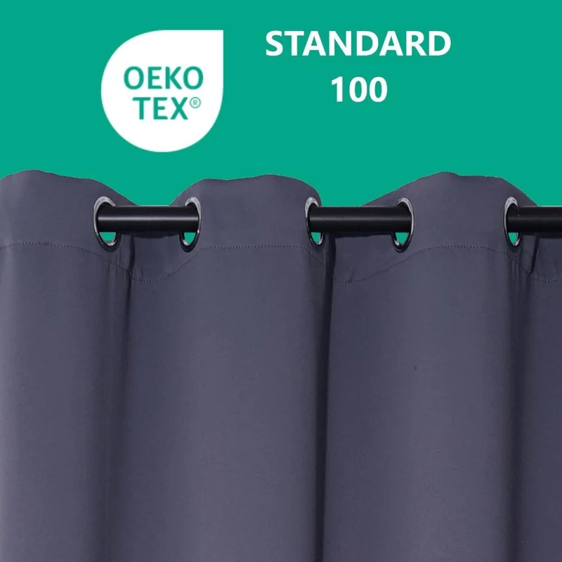 2er Pack Verdunklungsvorhang Ösenvorhang 140x245cm 100% Polyester Midnight