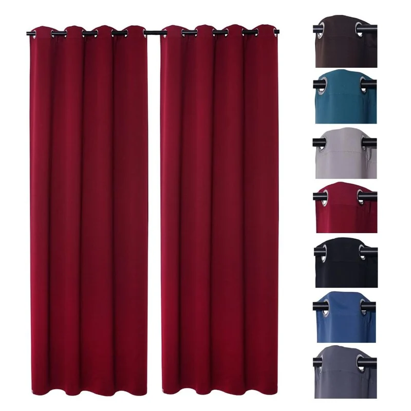 2er Pack Verdunklungsvorhang Ösenvorhang 140x245cm 100% Polyester Midnight