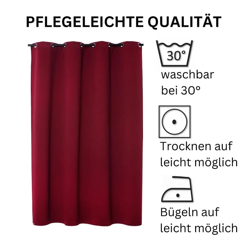 2er Pack Verdunklungsvorhang Ösenvorhang 140x245cm 100% Polyester Midnight