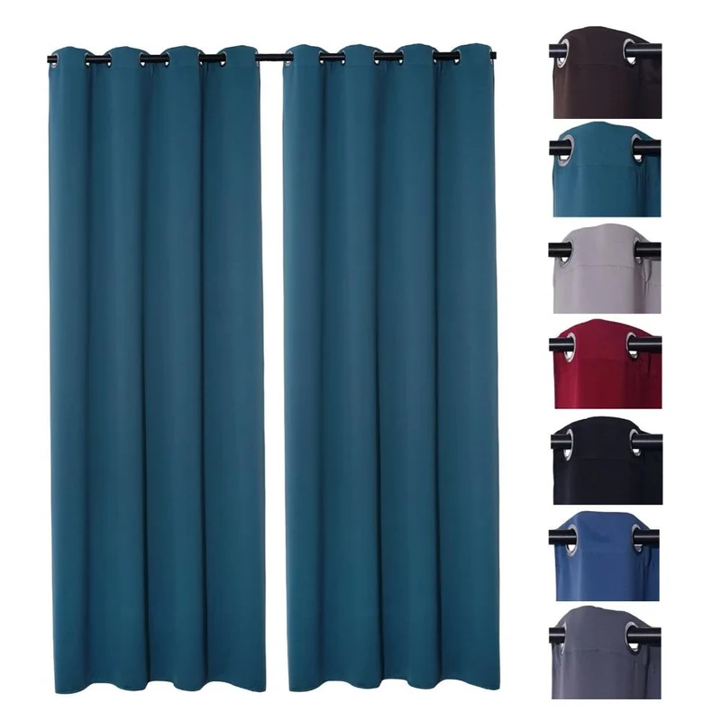 2er Pack Verdunklungsvorhang Ösenvorhang 140x245cm 100% Polyester Midnight