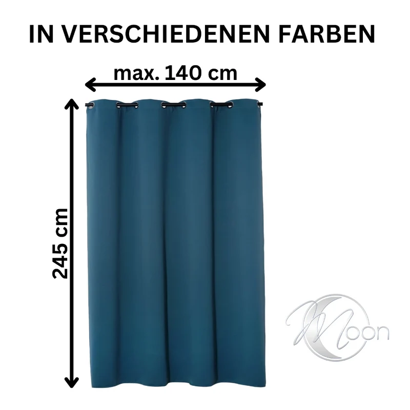 2er Pack Verdunklungsvorhang Ösenvorhang 140x245cm 100% Polyester Midnight