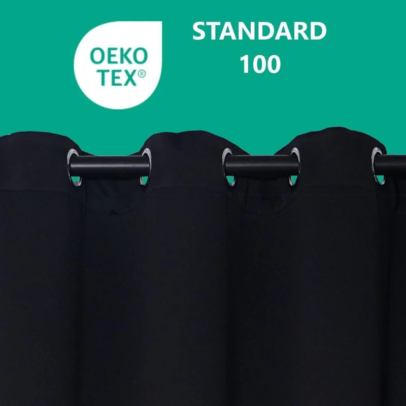 2er Pack Verdunklungsvorhang Ösenvorhang 140x245cm 100% Polyester Midnight