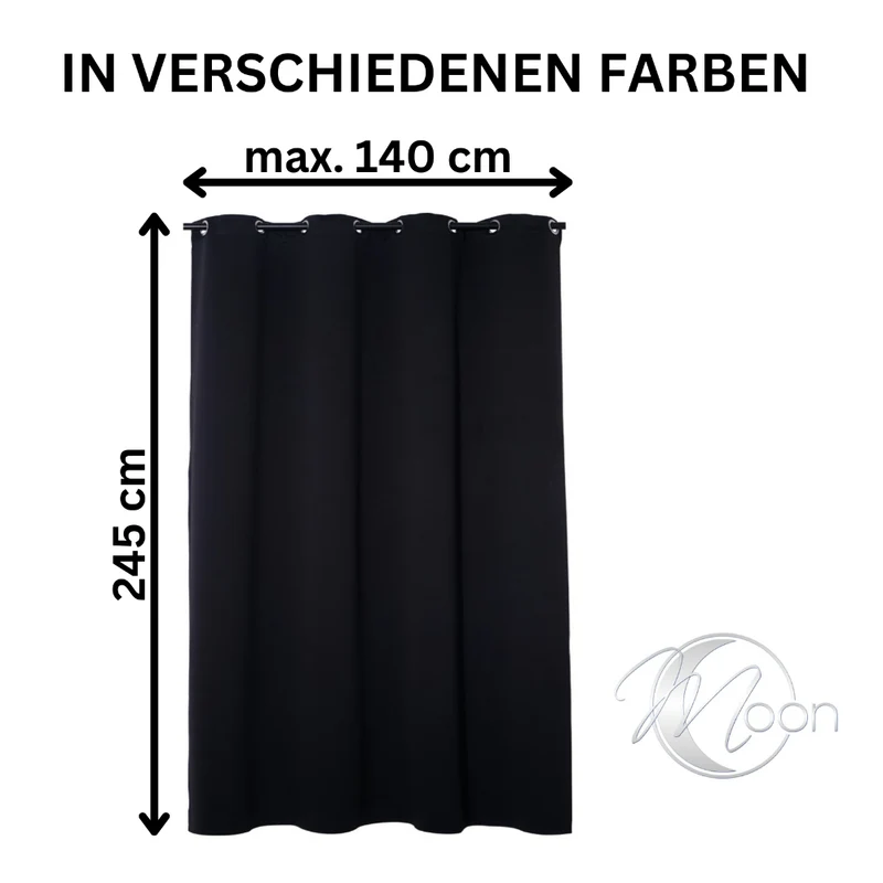 2er Pack Verdunklungsvorhang Ösenvorhang 140x245cm 100% Polyester Midnight