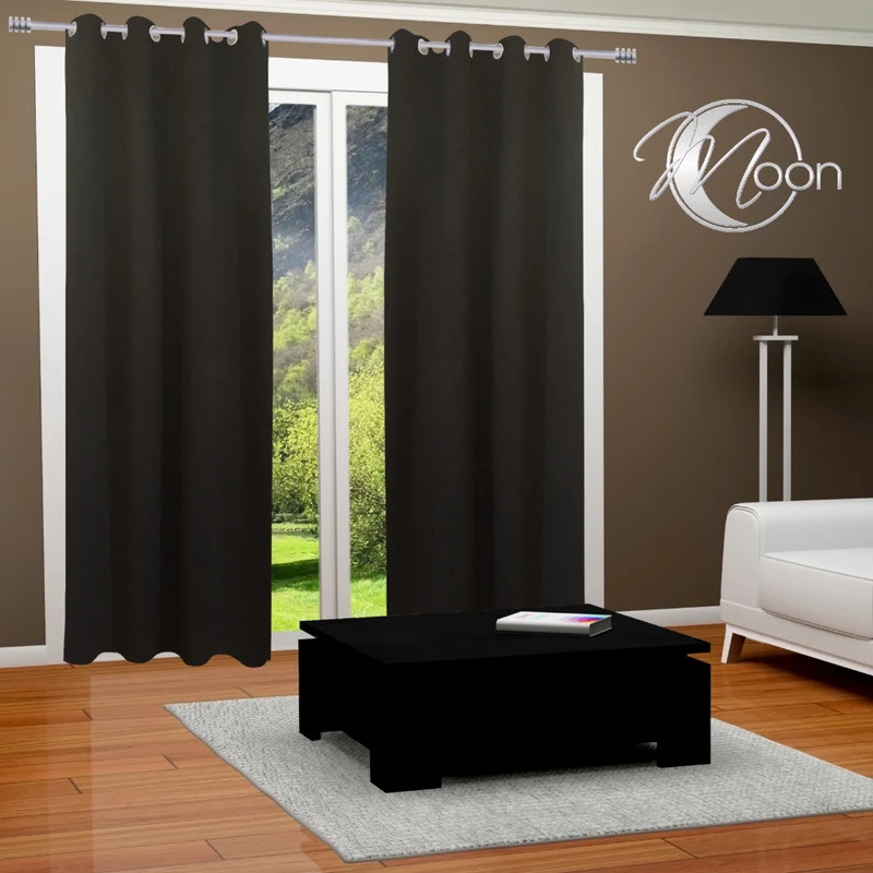 2er Pack Verdunklungsvorhang Ösenvorhang 140x245cm 100% Polyester Midnight