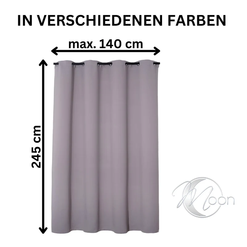 2er Pack Verdunklungsvorhang Ösenvorhang 140x245cm 100% Polyester Midnight