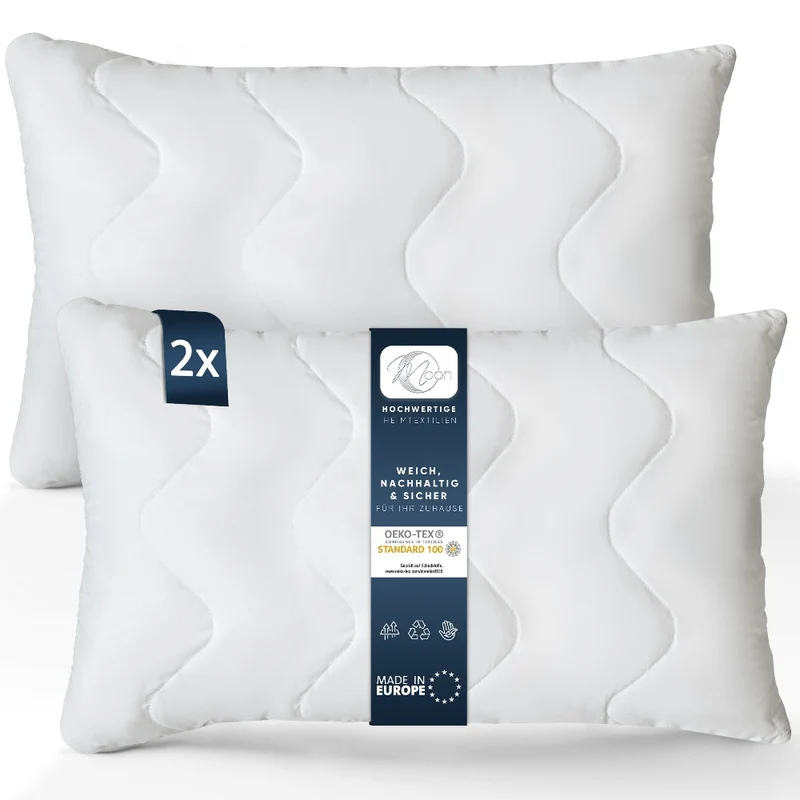 MOON Feeling 2er Pack Füllkissen versteppt Innenkissen Sofakissen extra fest mit Reißverschluss 95° waschbar
