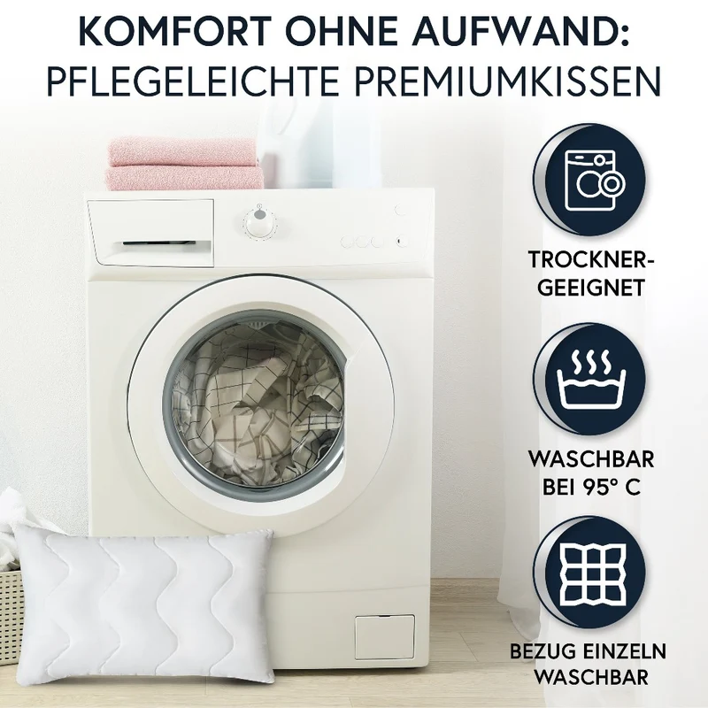 MOON Feeling 2er Pack Füllkissen versteppt Innenkissen Sofakissen extra fest mit Reißverschluss 95° waschbar