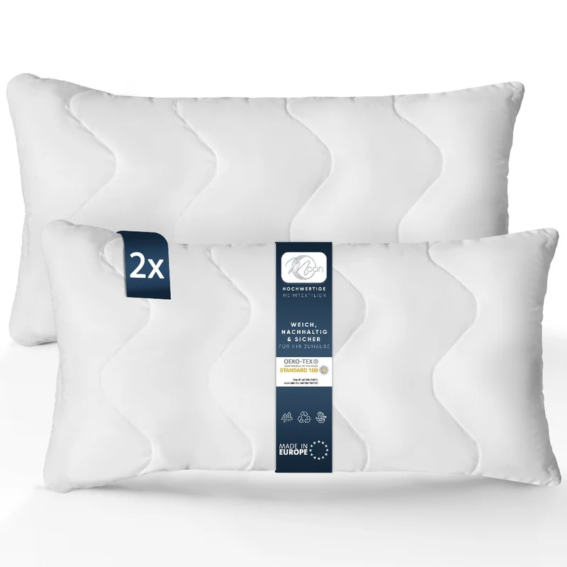 MOON Feeling 2er Pack Füllkissen versteppt Innenkissen Sofakissen extra fest mit Reißverschluss 95° waschbar
