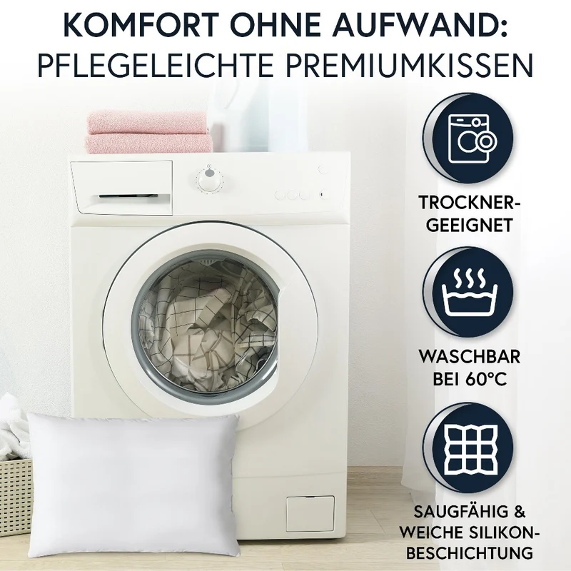 MOON Luxury Perkal 2er Pack Füllkissen Innenkissen Sofakissen extra fest gefüllt 100% Baumwolle