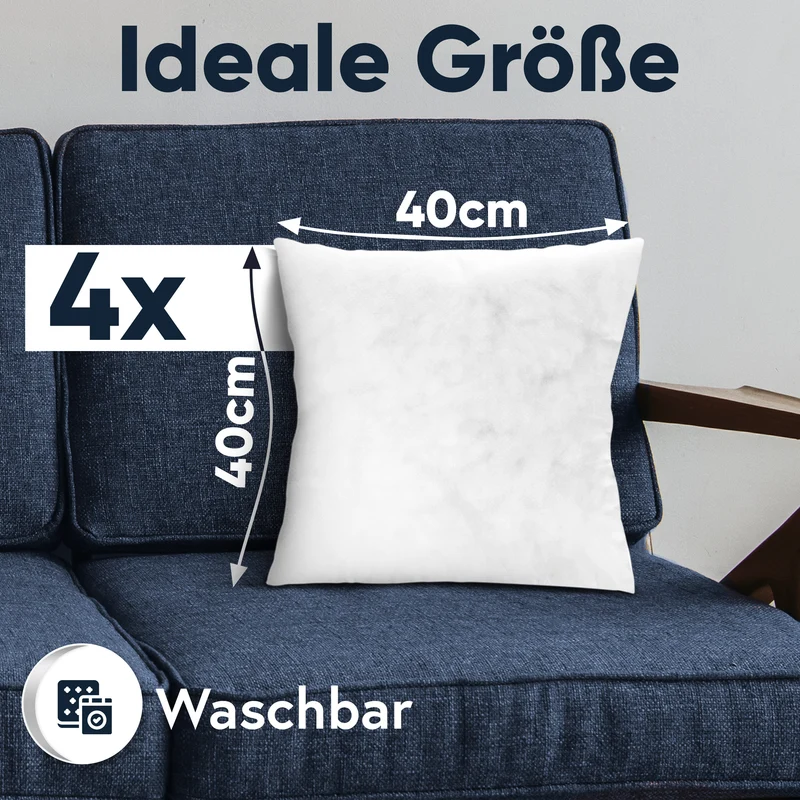 4er Pack Füllkissen Innenkissen fest gefüllt Polyester Nonwoven Moon