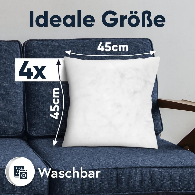 4er Pack Füllkissen Innenkissen fest gefüllt Polyester Nonwoven Moon