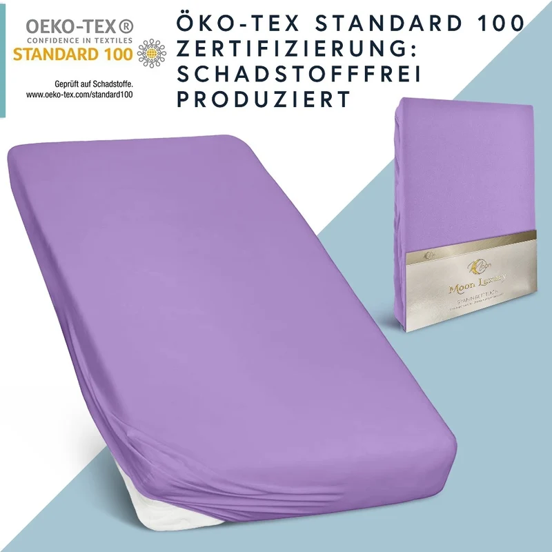 Moon-Luxury Topper Spannbettlaken Jersey 97% Mako-Baumwolle 3% Elastan, 230g/m²