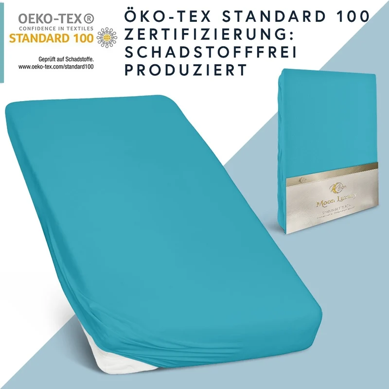 Moon-Luxury Topper Spannbettlaken Jersey 97% Mako-Baumwolle 3% Elastan, 230g/m²