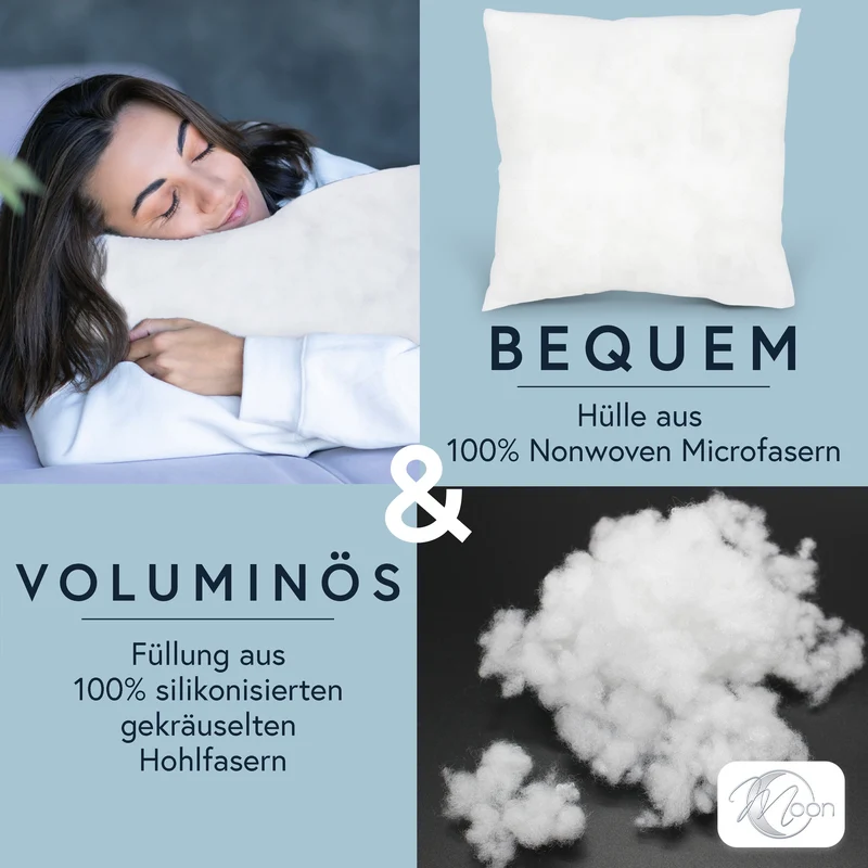 2er Pack Füllkissen Innenkissen Nonwoven - fest gefüllt MOON Classic