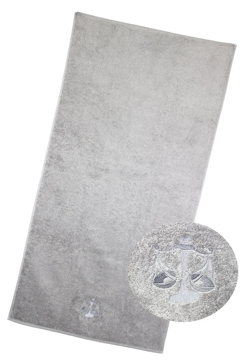 Floringo Duschtuch mit Sternzeichen Stickung 70x140 Serie Luxury-Line 630g/m²