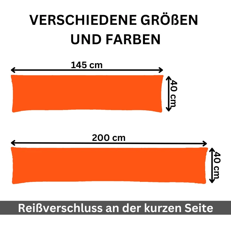 2er Pack MOON-Luxury Linon Kissenbezug 40x145 40x200 Baumwolle Seitenschläfer