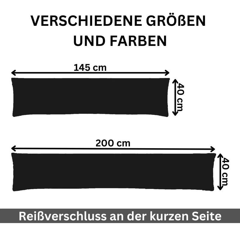 2er Pack MOON-Luxury Linon Kissenbezug 40x145 40x200 Baumwolle Seitenschläfer