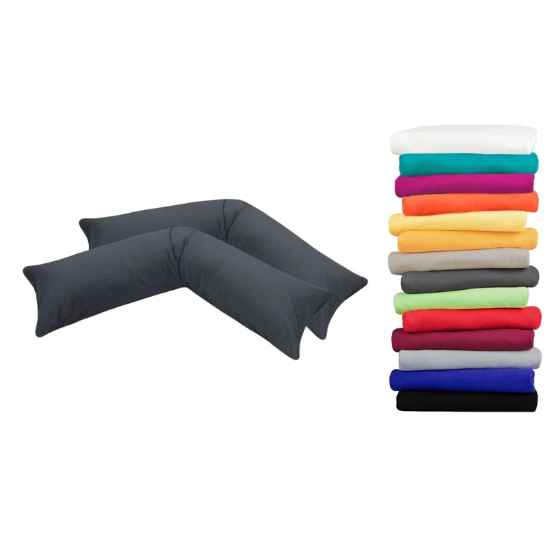 2er Pack MOON-Luxury Linon Kissenbezug 40x145 40x200 Baumwolle Seitenschläfer