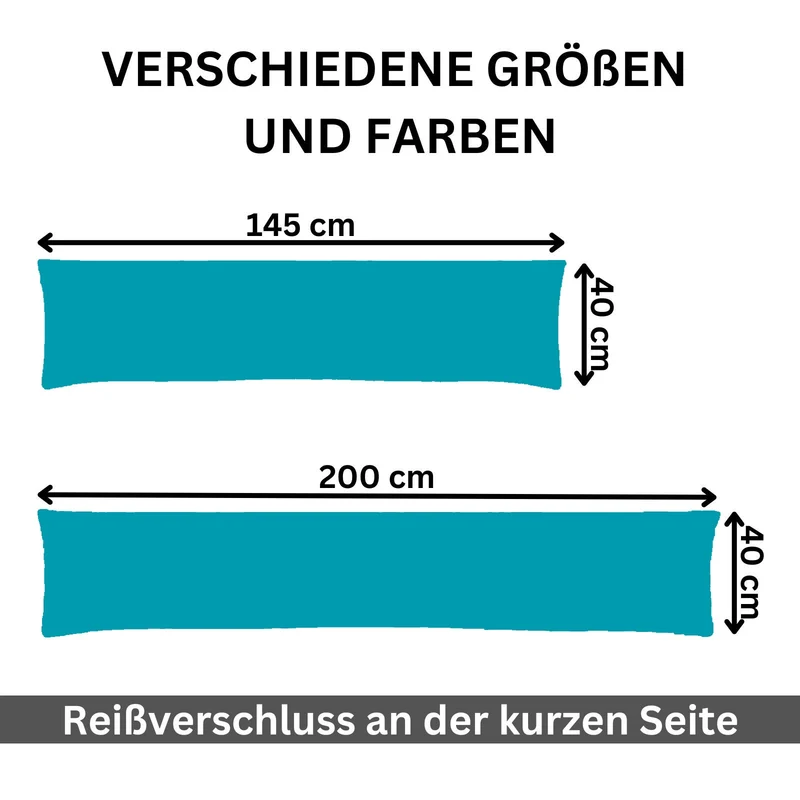 2er Pack MOON-Luxury Linon Kissenbezug 40x145 40x200 Baumwolle Seitenschläfer