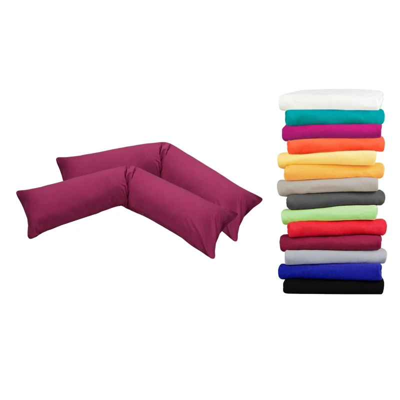 2er Pack MOON-Luxury Linon Kissenbezug 40x145 40x200 Baumwolle Seitenschläfer