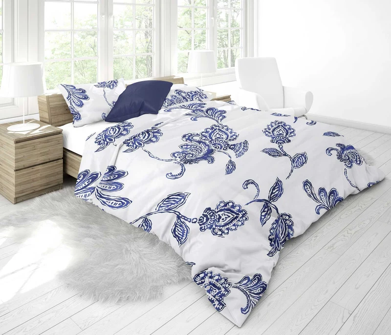 P.K.-Collection Mako-Satin Bettwäsche 100% Baumwolle Paisley YKK Reißverschluss