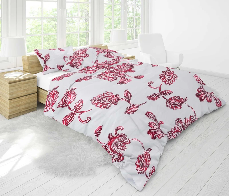 P.K.-Collection Mako-Satin Bettwäsche 100% Baumwolle Paisley YKK Reißverschluss