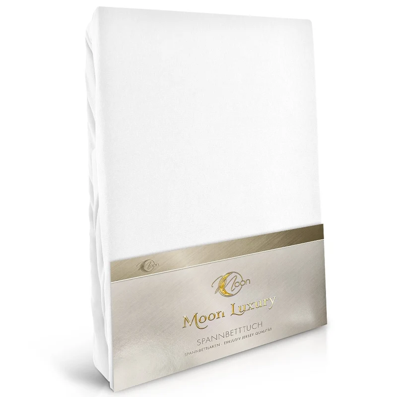 MOON-Luxury Spannbettlaken Jersey Stretch 230g/m² 97% Mako-Baumwolle 3% Elastan