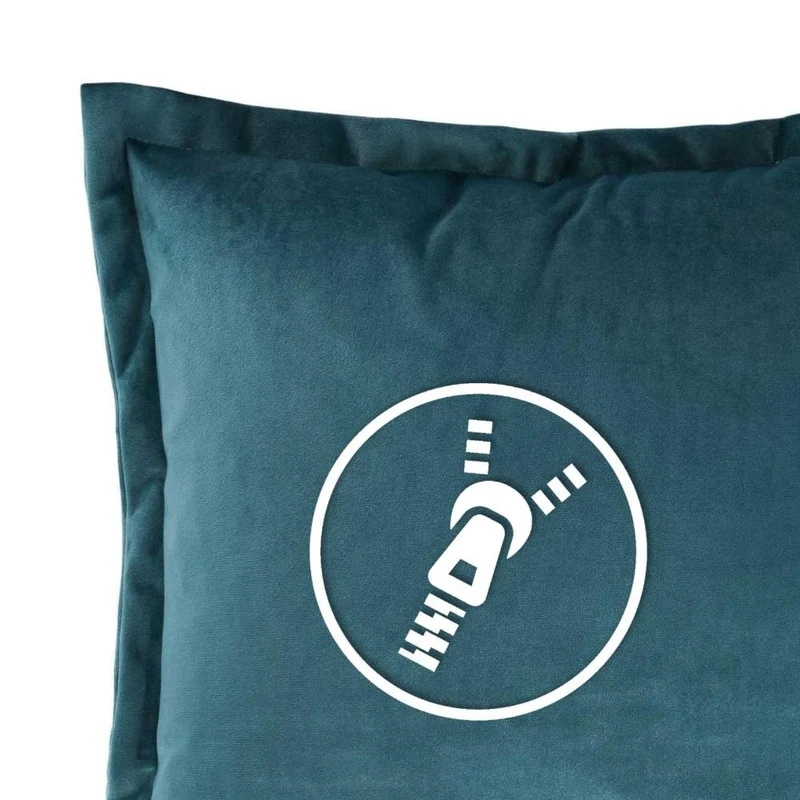 2er Pack Kissenhülle 50x50 cm Kissenbezug Reißverschluss edle Samt Optik Moon