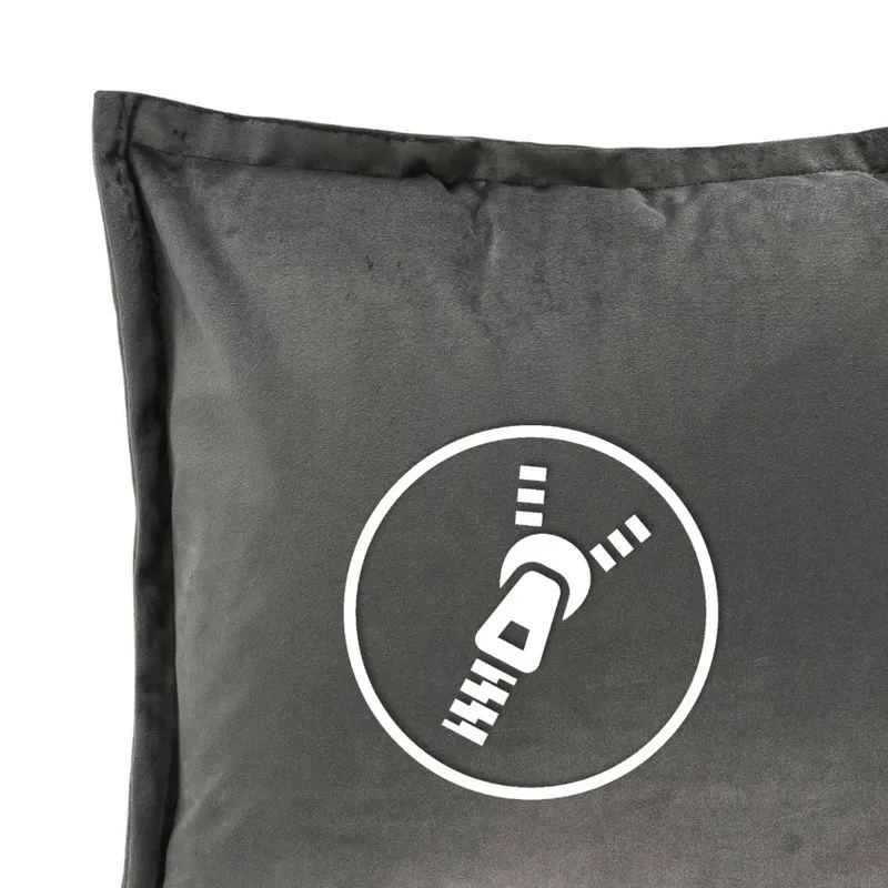 2er Pack Kissenhülle 40x40 cm Kissenbezug edle Samt Optik Moon Flora