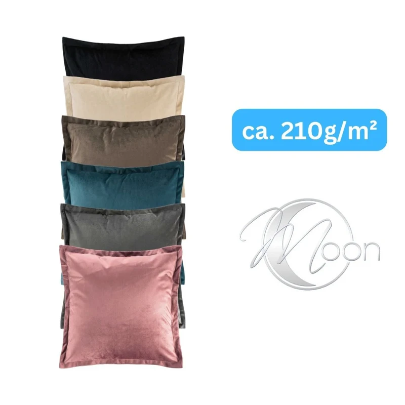 2er Pack Kissenhülle 40x40 cm Kissenbezug edle Samt Optik Moon Flora