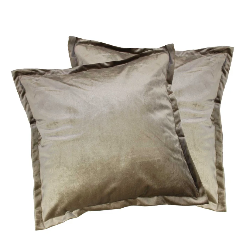 2er Pack Matratzenkissen Boxkissen 42x42x8 in sehr edler Samt Optik Flora