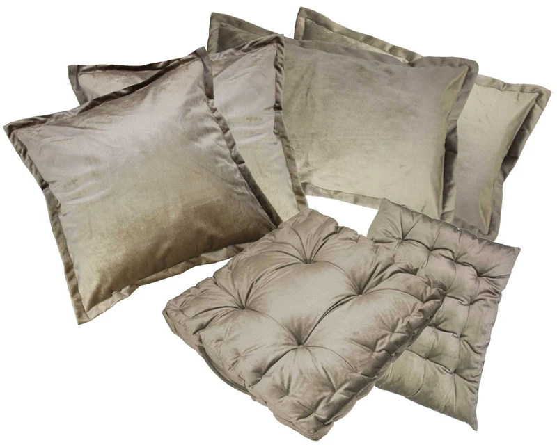 2er Pack Matratzenkissen Boxkissen 42x42x8 in sehr edler Samt Optik Flora