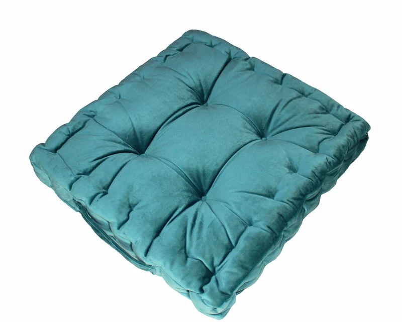 2er Pack Matratzenkissen Boxkissen 42x42x8 in sehr edler Samt Optik Flora
