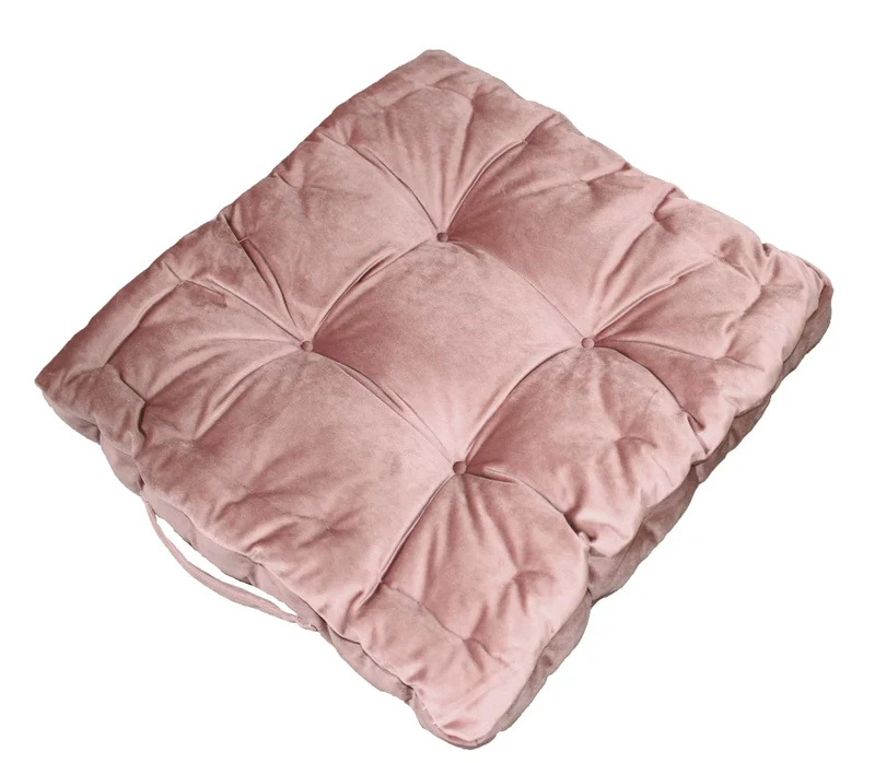 2er Pack Matratzenkissen Boxkissen 42x42x8 in sehr edler Samt Optik Flora