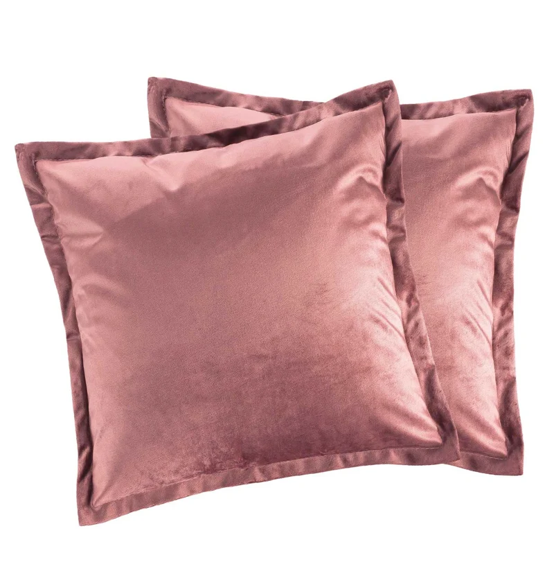 2er Pack Matratzenkissen Boxkissen 42x42x8 in sehr edler Samt Optik Flora