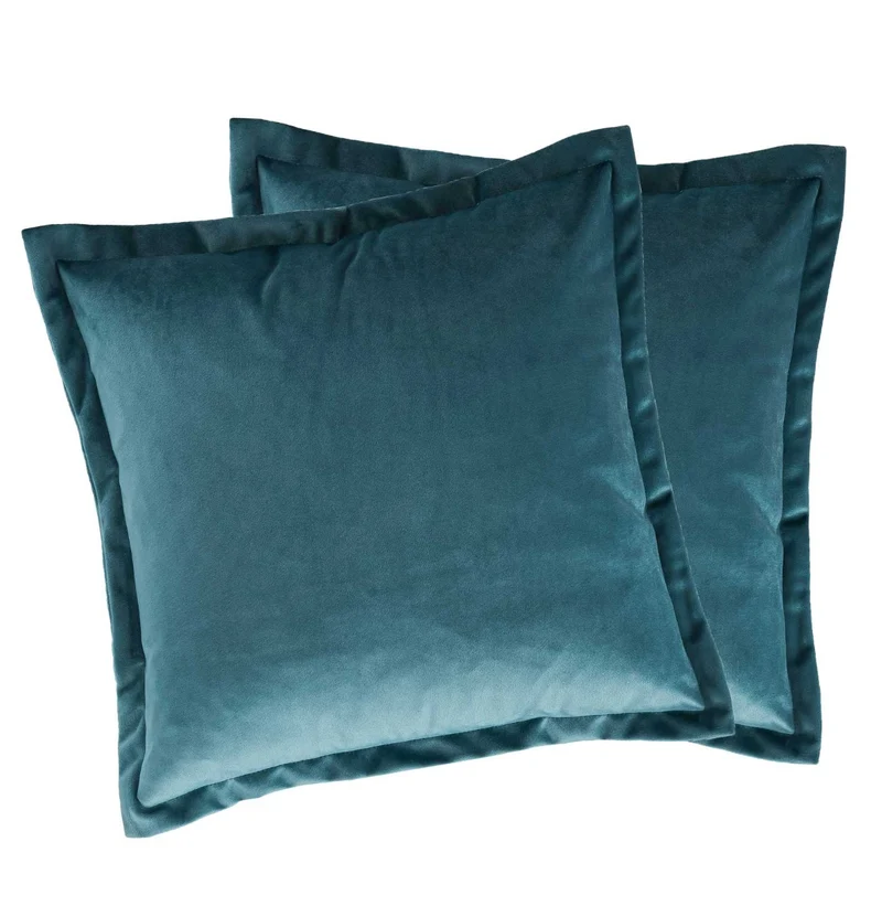 2er Pack Matratzenkissen Boxkissen 42x42x8 in sehr edler Samt Optik Flora