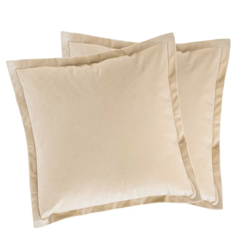 2er Pack Matratzenkissen Boxkissen 42x42x8 in sehr edler Samt Optik Flora