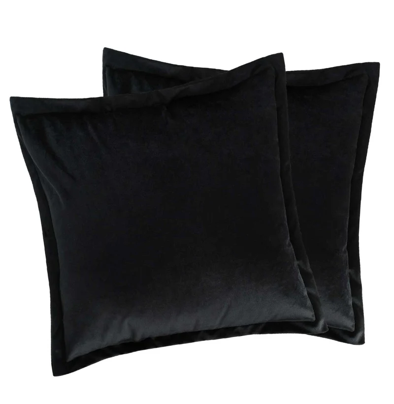 2er Pack Matratzenkissen Boxkissen 42x42x8 in sehr edler Samt Optik Flora