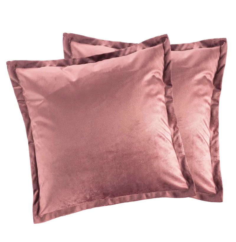 2er Pack Matratzenkissen Boxkissen 42x42x8 in sehr edler Samt Optik Flora