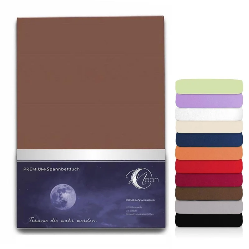Spannbetttuch 180x200-200x220 cm Spannbettlaken 240g/m² MOON Line Platin
