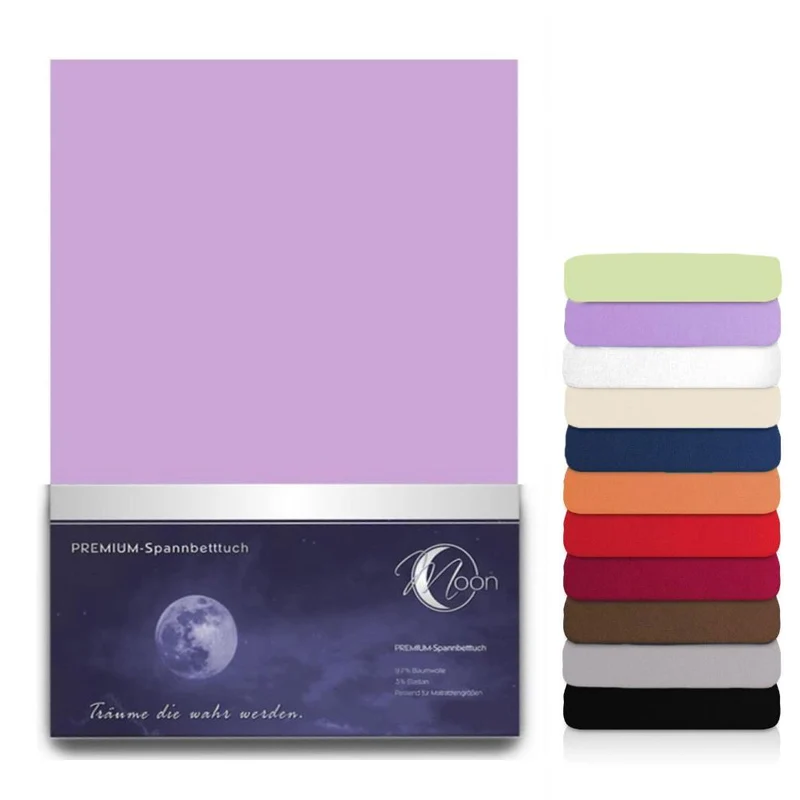 Spannbetttuch 180x200-200x220 cm Spannbettlaken 240g/m² MOON Line Platin