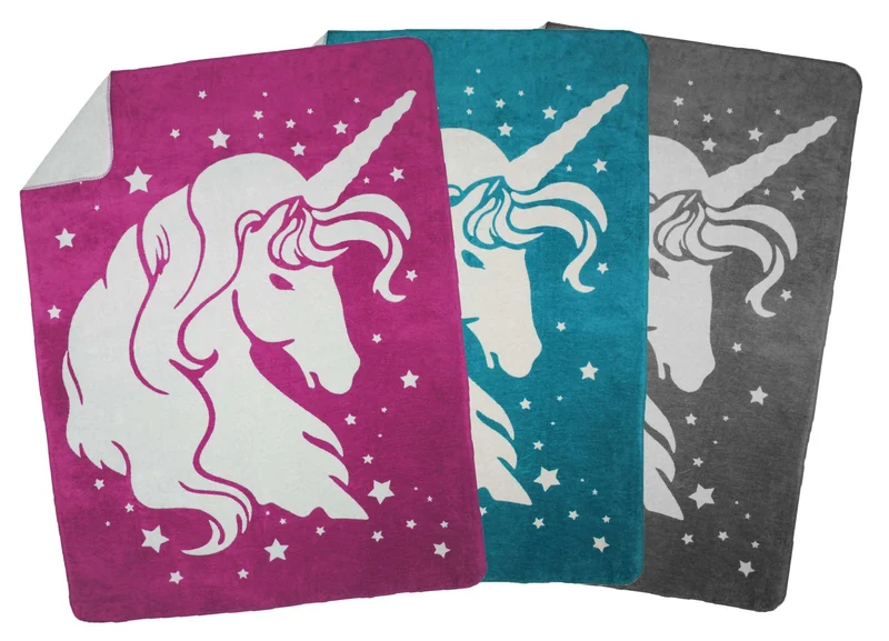 Moon Luxus Kuscheldecke Wolldecke Einhorn 150x200