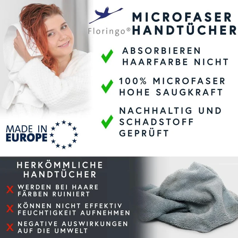 Friseurhandtuch Microfaser Duschtuch Handtuch Gästetuch mit Aufhänger Floringo