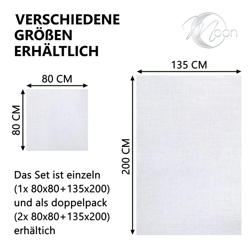 Moon - Pack Hotelbettwäsche, Kissenbezug Linon weiß - Serie Classic mit Hotelverschluss - 100% Baumwolle - 95° Kochfest (weiß)