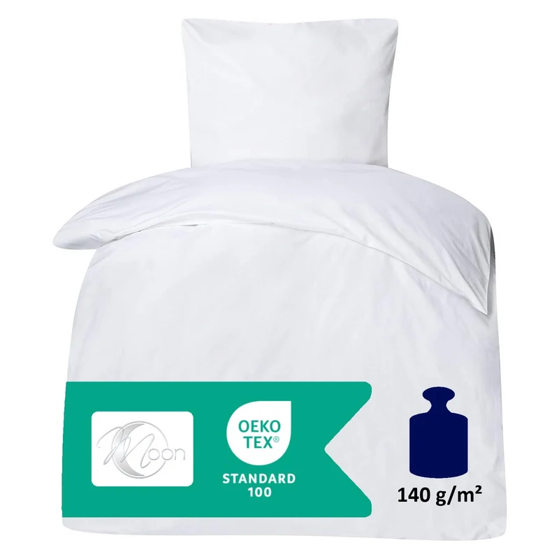 Moon - Pack Hotelbettwäsche, Kissenbezug Linon weiß - Serie Classic mit Hotelverschluss - 100% Baumwolle - 95° Kochfest (weiß)